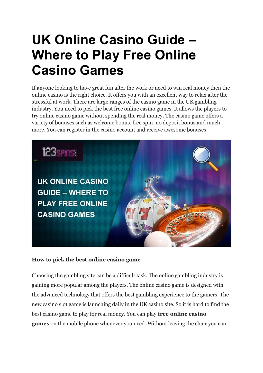 uk online casino guide where to play free online
