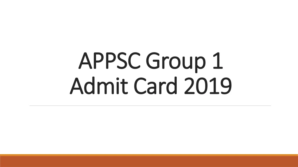 appsc group 1 admit card 2019