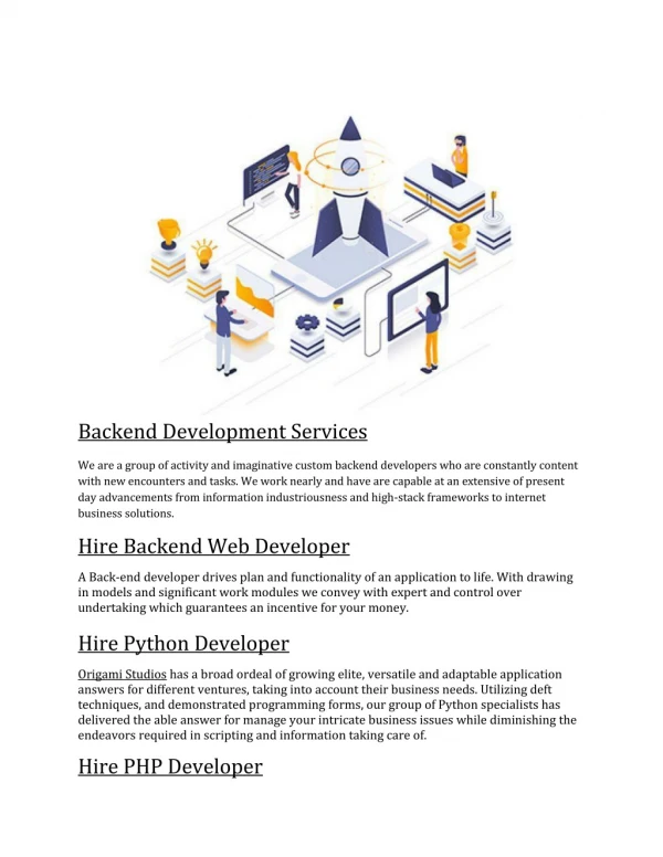 Back End Development Services
