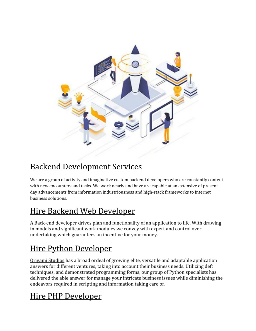 backend development services