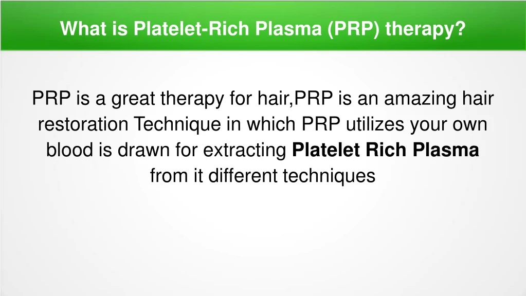 what is platelet rich plasma prp therapy