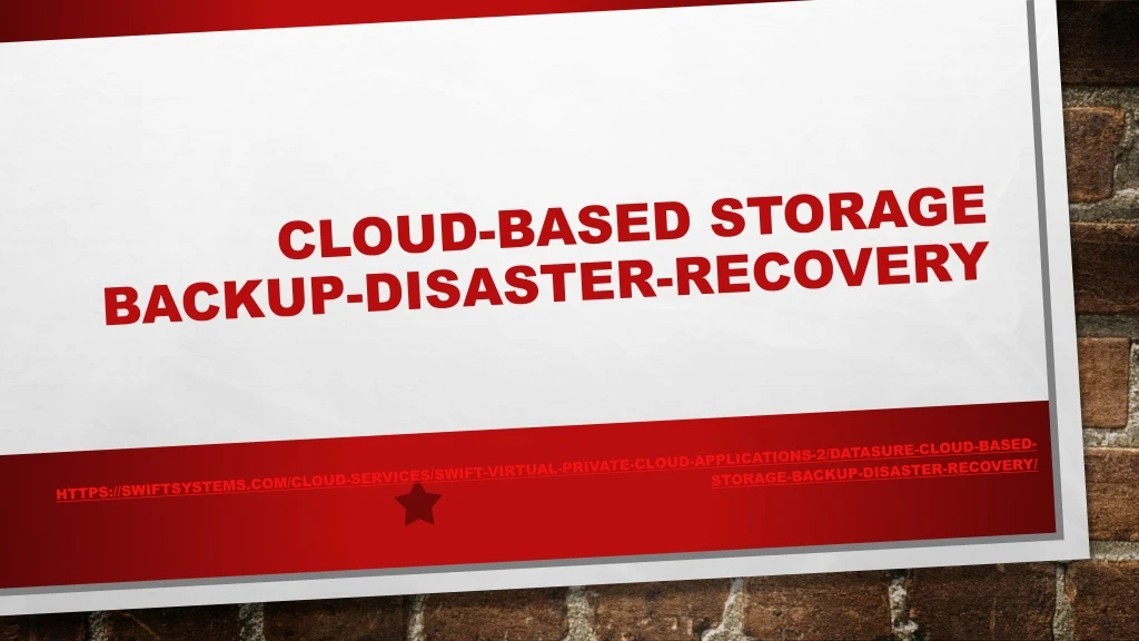 cloud based storage backup disaster recovery