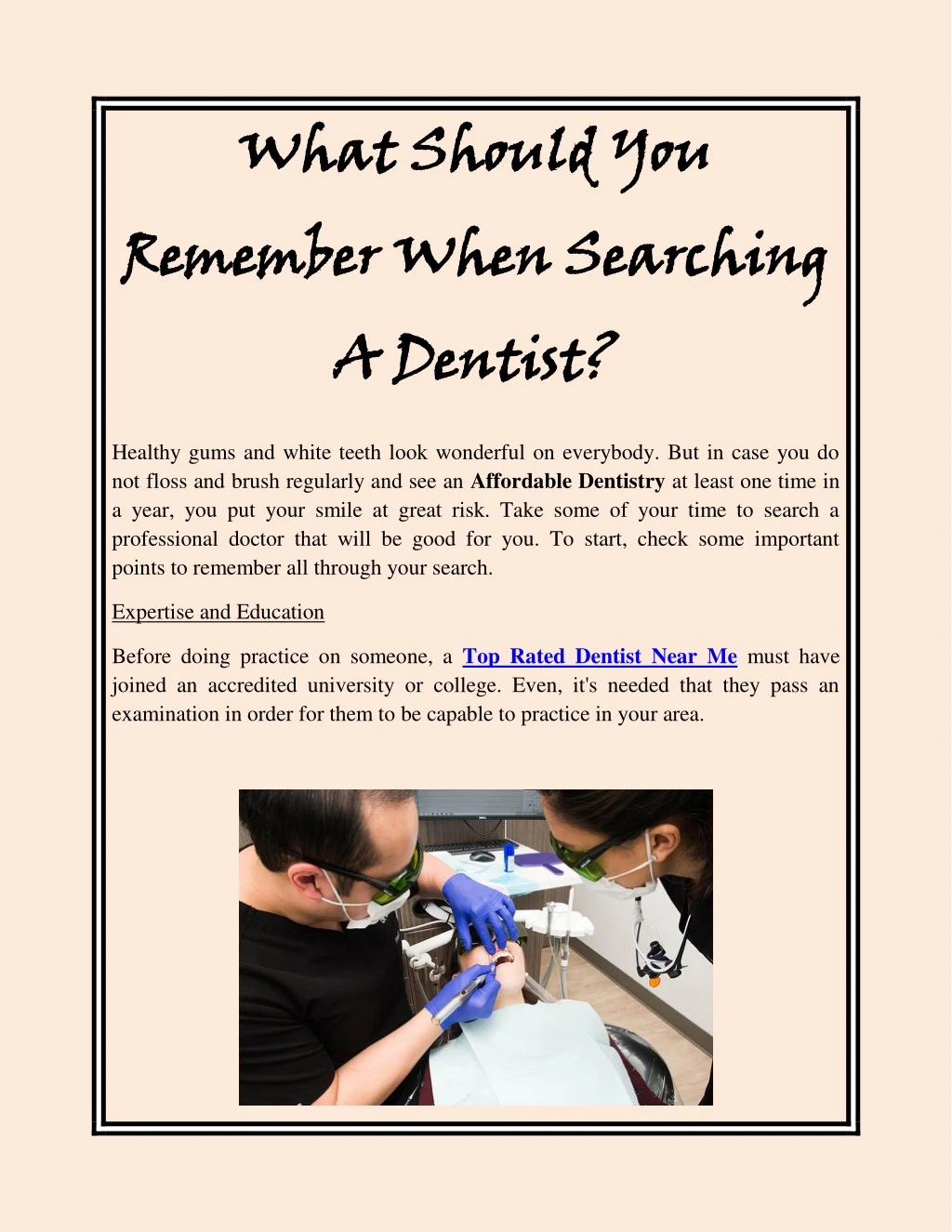 what should remembe a dentist