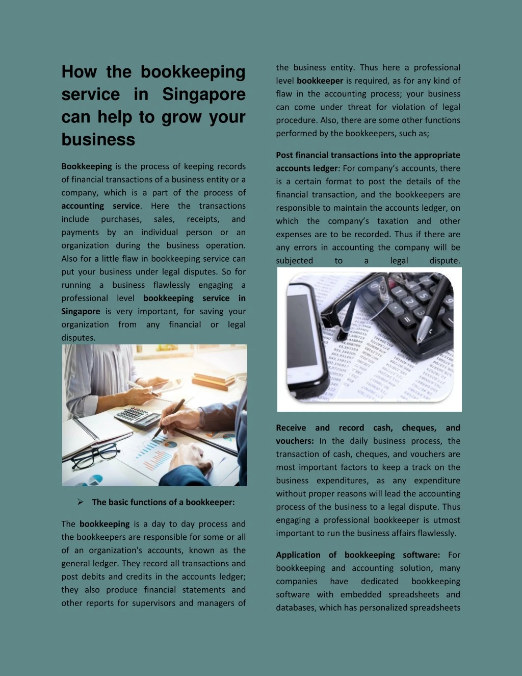 how the bookkeeping service in singapore can help