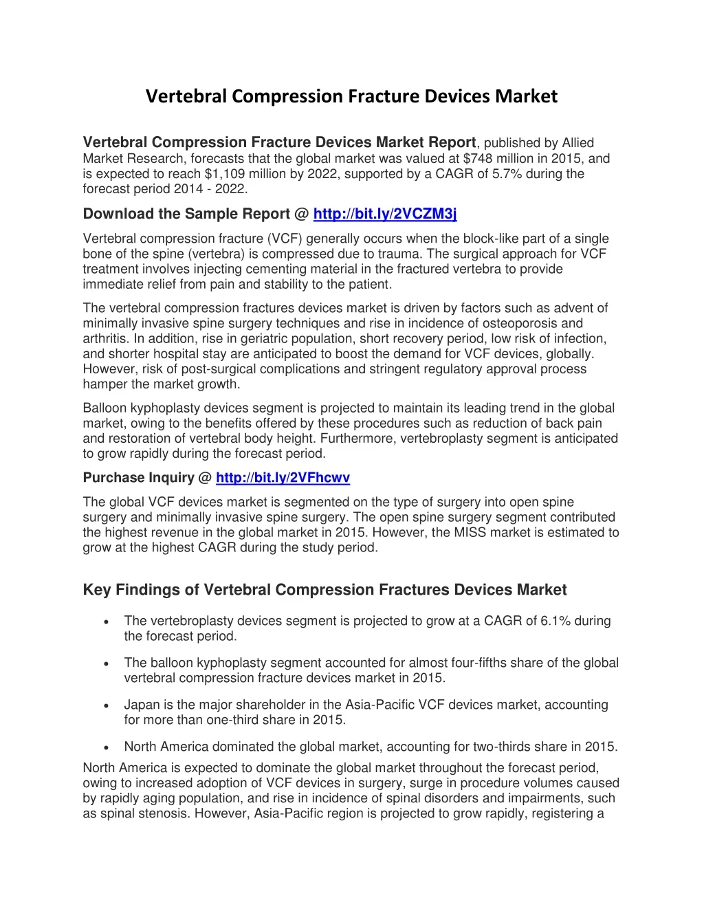 vertebral compression fracture devices market