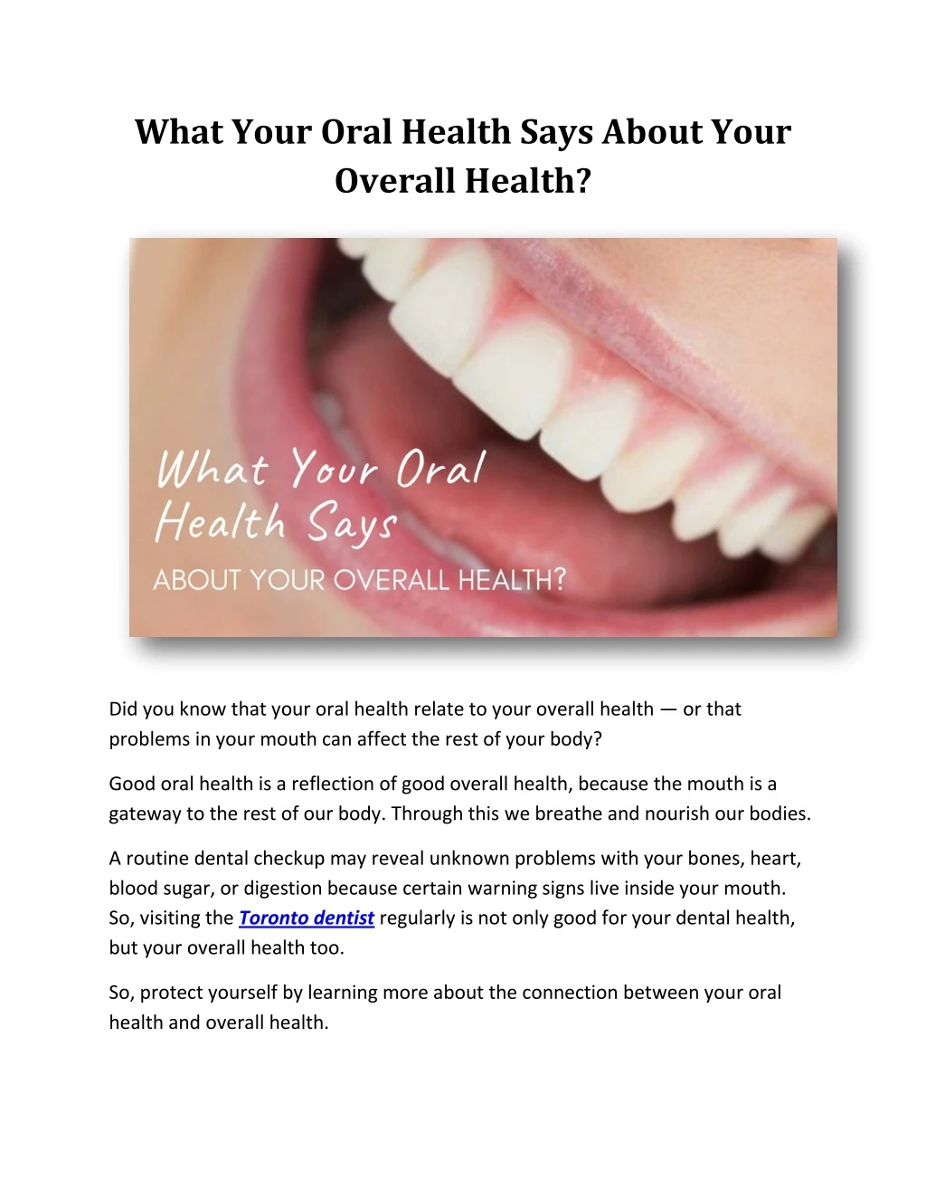 what your oral health says about your overall