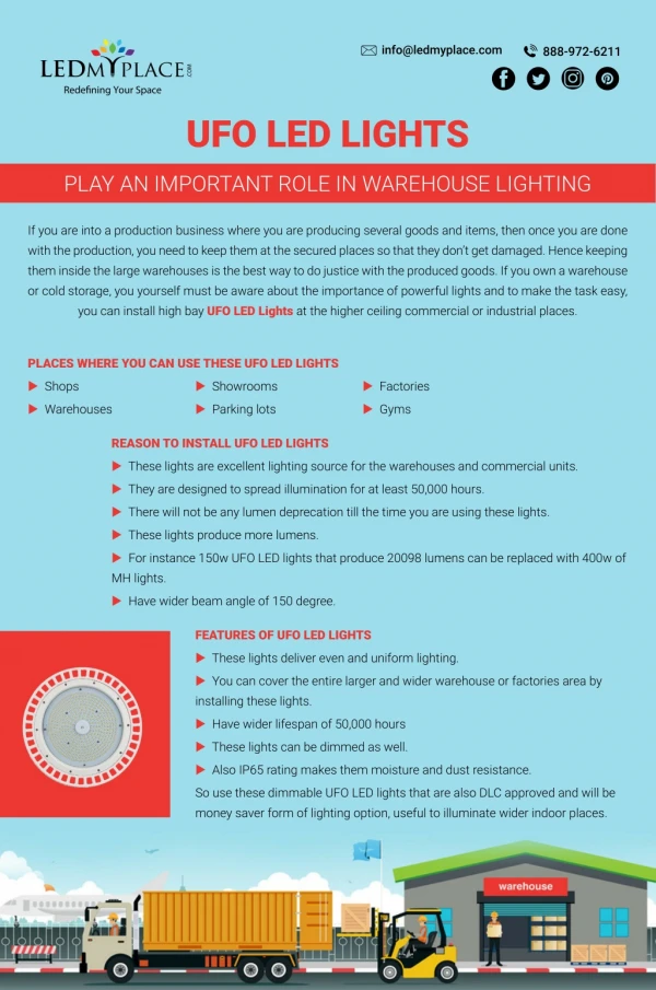 UFO LED High Bay Lights Play an Important Role in Warehouse Lighting