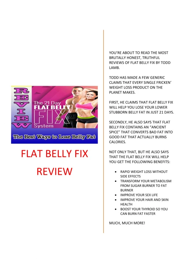 The Flat Belly Fix Review