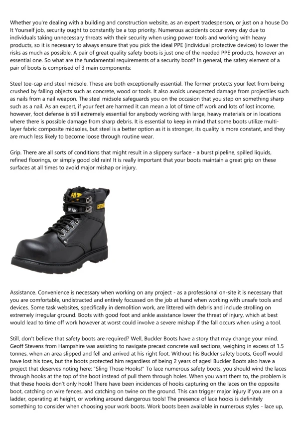 Choosing a Set of Safety Work Boots