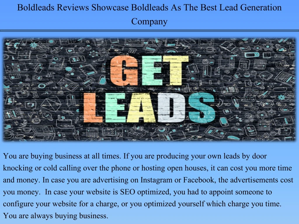 boldleads reviews showcase boldleads as the best