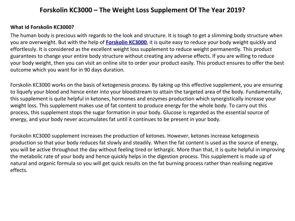 forskolin kc3000 the weight loss supplement