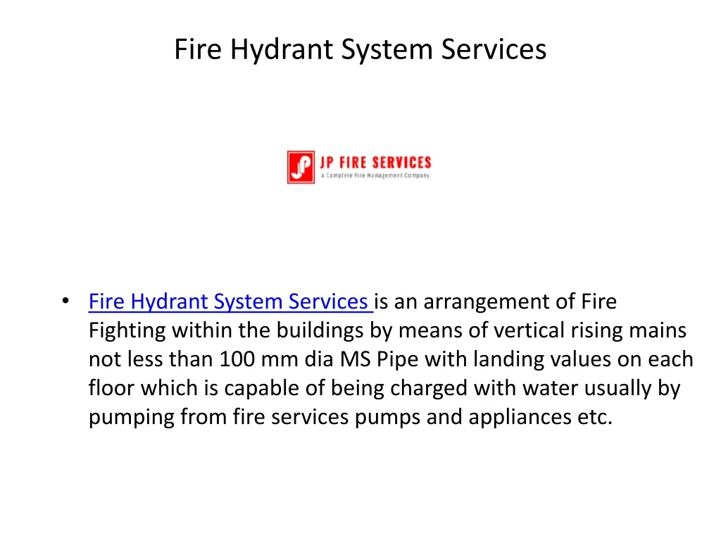 fire hydrant system services