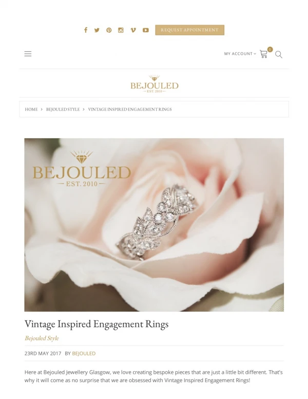 Vintage Inspired Engagement Rings - Bejouled Ltd