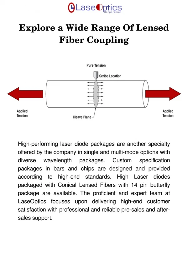 Get Advance Lensed Fiber Coupling For Optical Methode Utilising