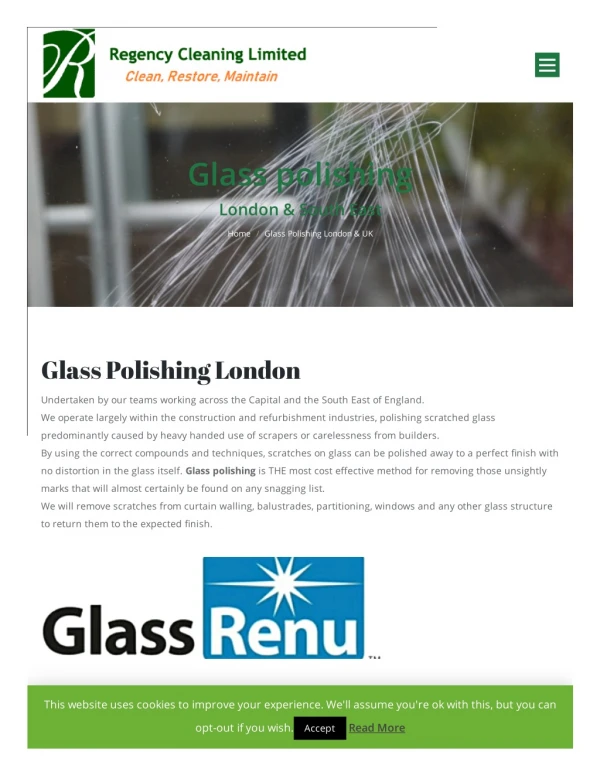 Glass Polishing London by Regency cleaning