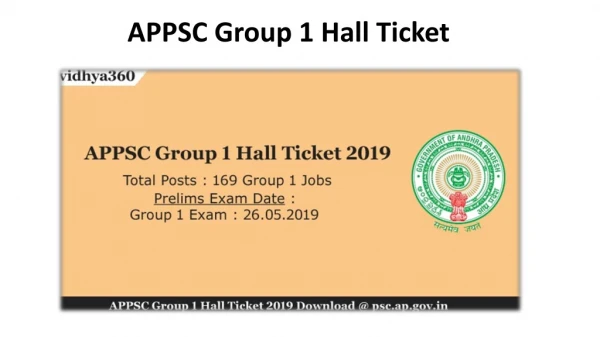 APPSC Group 1 Hall Ticket 2019 - psc.ap.gov.in Gr I Admit Card with New Date
