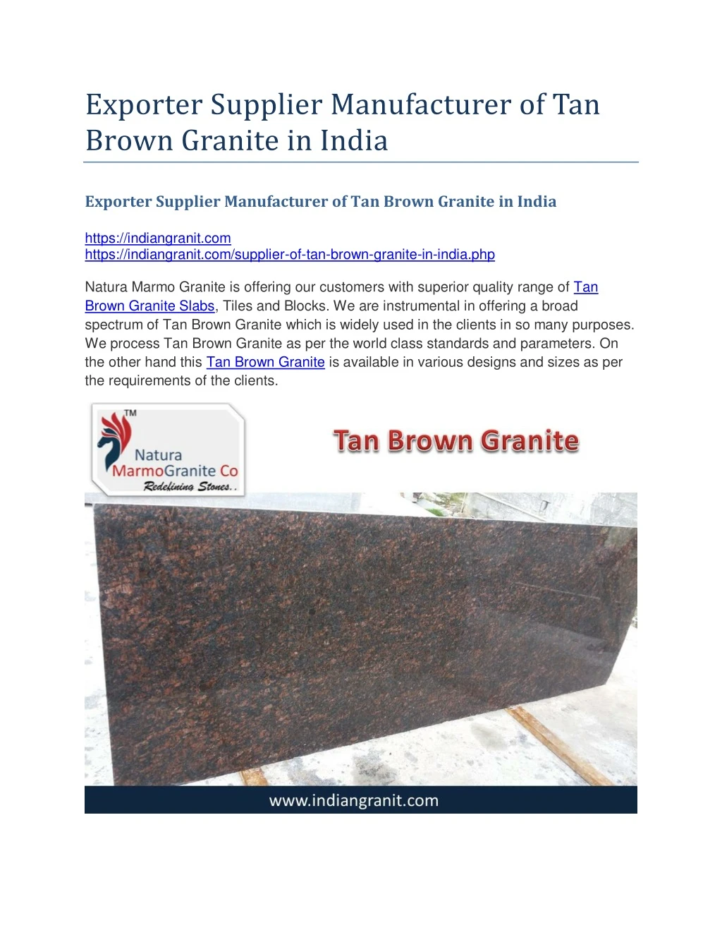 exporter supplier manufacturer of tan brown