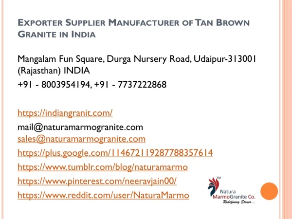 Exporter Supplier Manufacturer of Tan Brown Granite in India