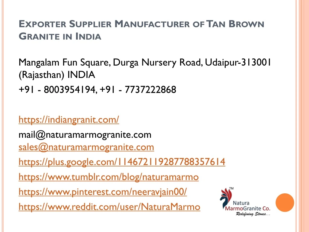 exporter supplier manufacturer of tan brown granite in india