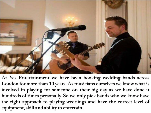 Wedding Bands London, Party Bands London | Yes Entertainment