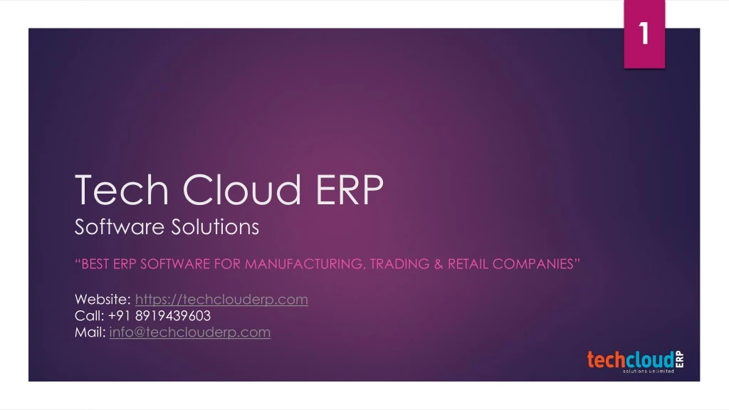 tech cloud erp software solutions