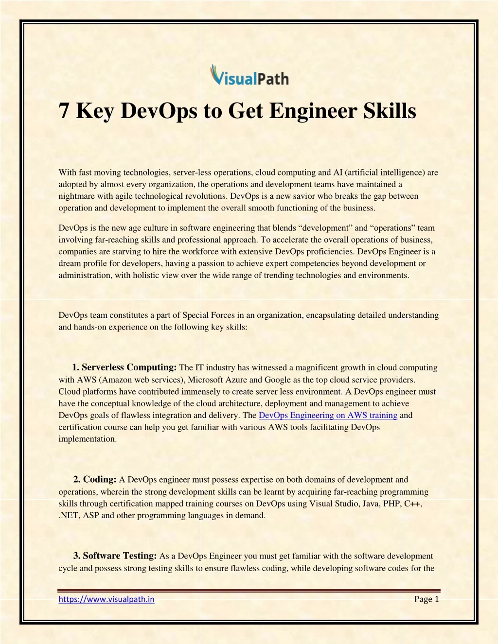 7 key devops to get engineer skills