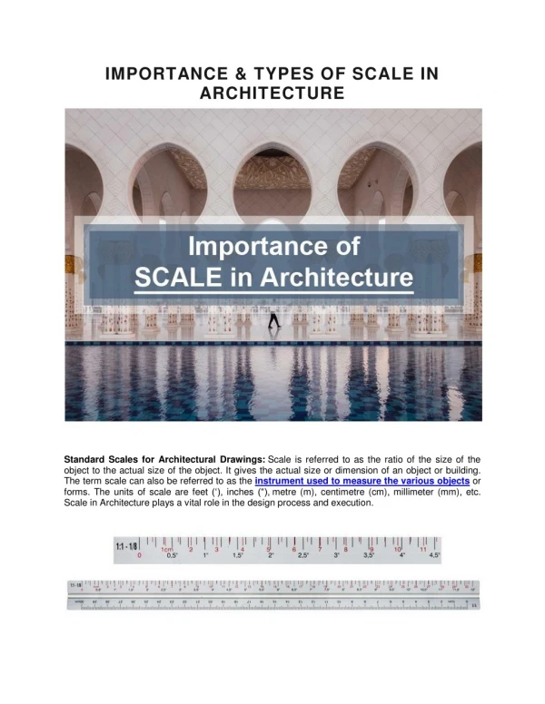 IMPORTANCE & TYPES OF SCALE IN ARCHITECTURE