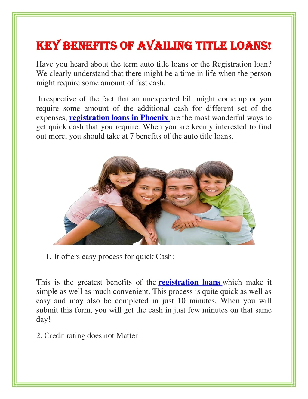 key benefits of availing title loans key benefits