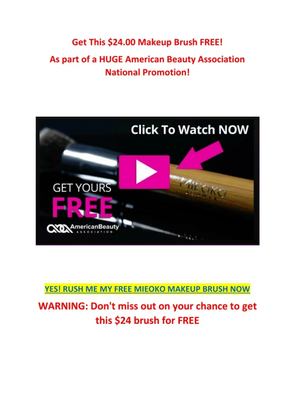 Get This $24.00 Makeup Brush FREE!