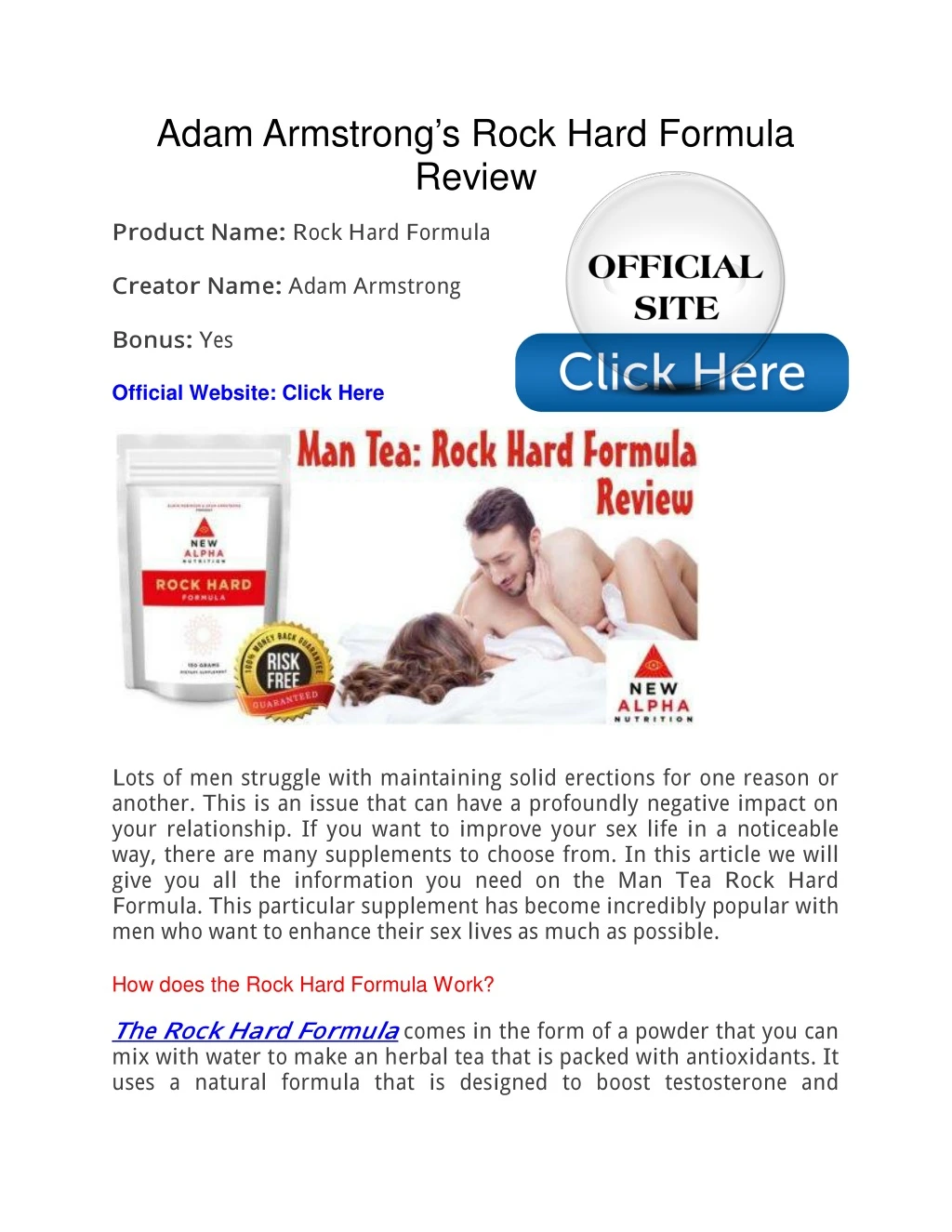 adam armstrong s rock hard formula review