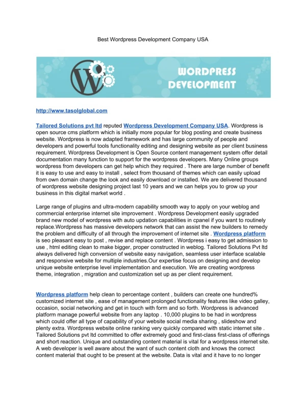 Best Wordpress Development Company USA