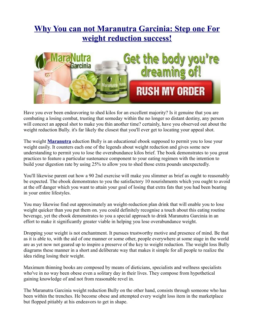 why you can not maranutra garcinia step