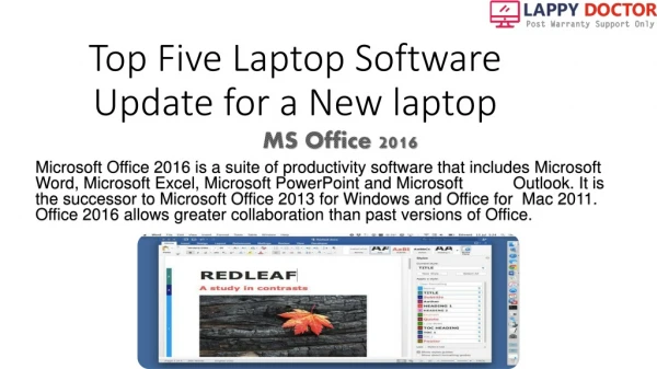 Top five laptop software new update