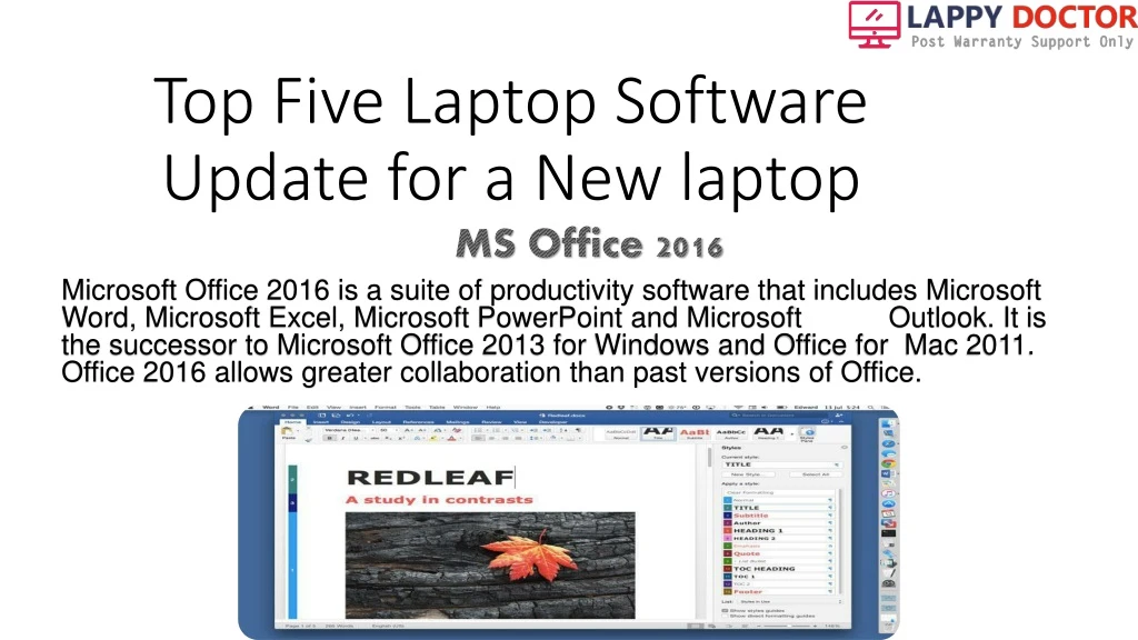 top five laptop software update for a new laptop