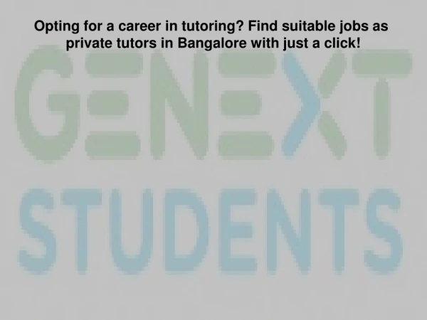 Private tutors in Bangalore