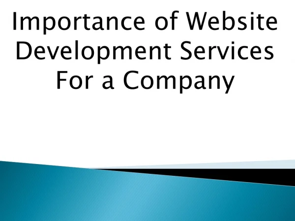 Importance of Website Development Services for a Company