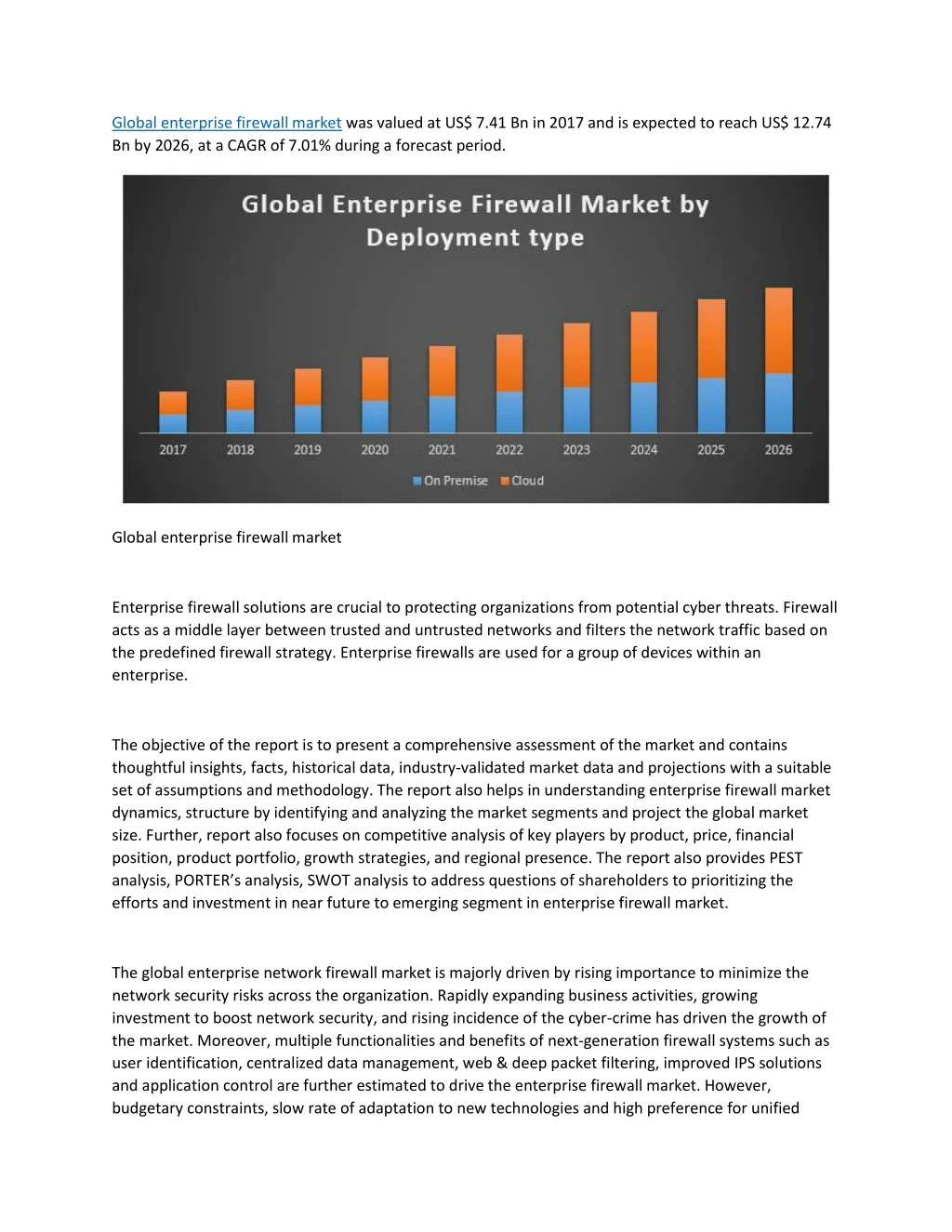 global enterprise firewall market was valued