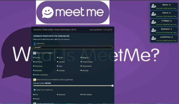 MeetMe Credit Adder Online Generator 2019