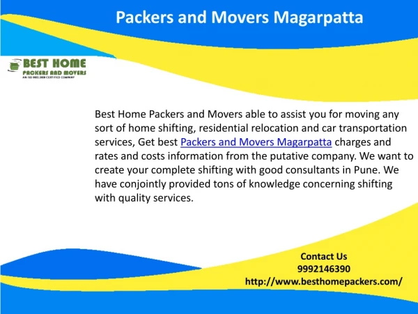 Packers and Movers Magarpatta | Packers and Movers Senapati Bapat Road