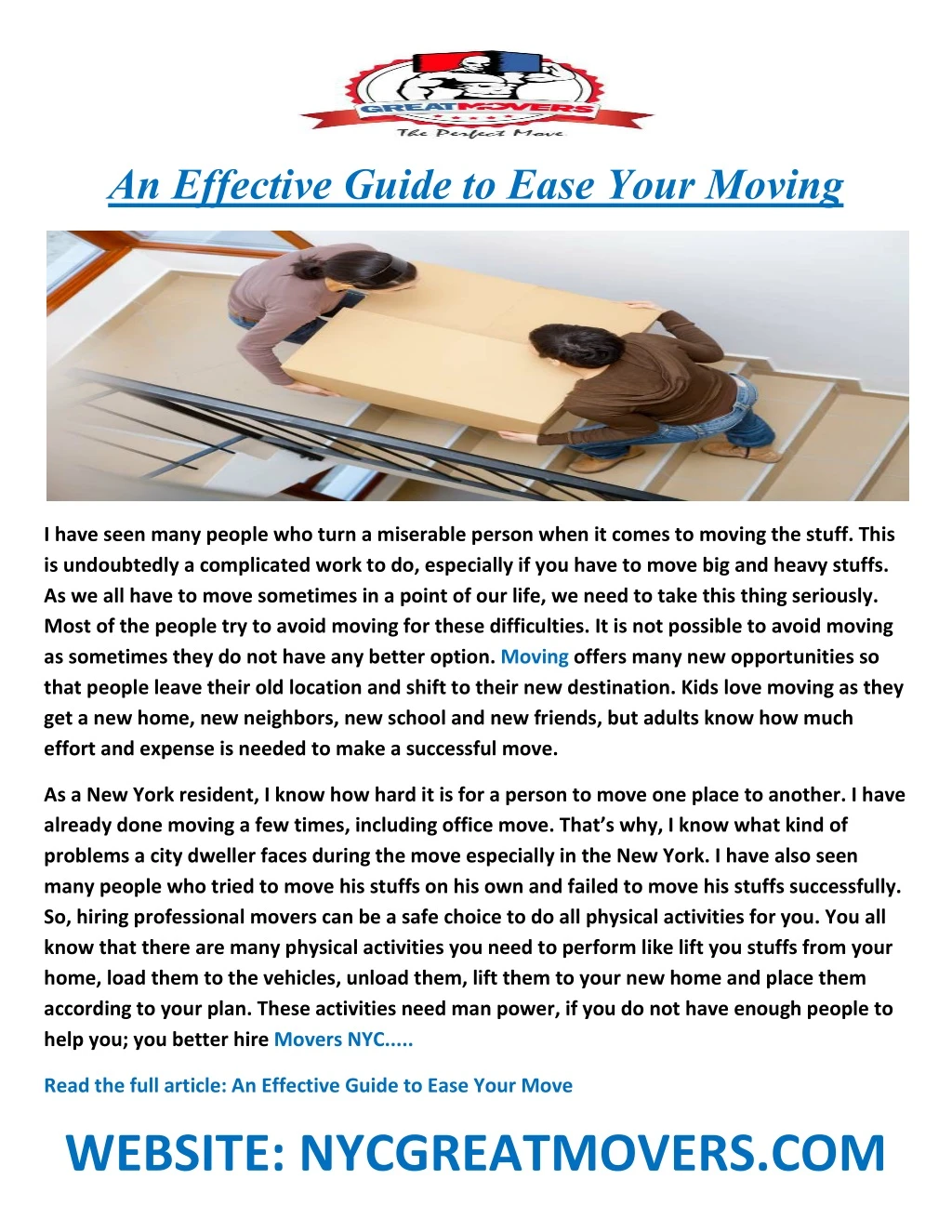 an effective guide to ease your moving