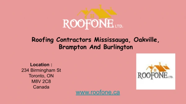 Roofing contractor Mississauga, Oakville and Burlington