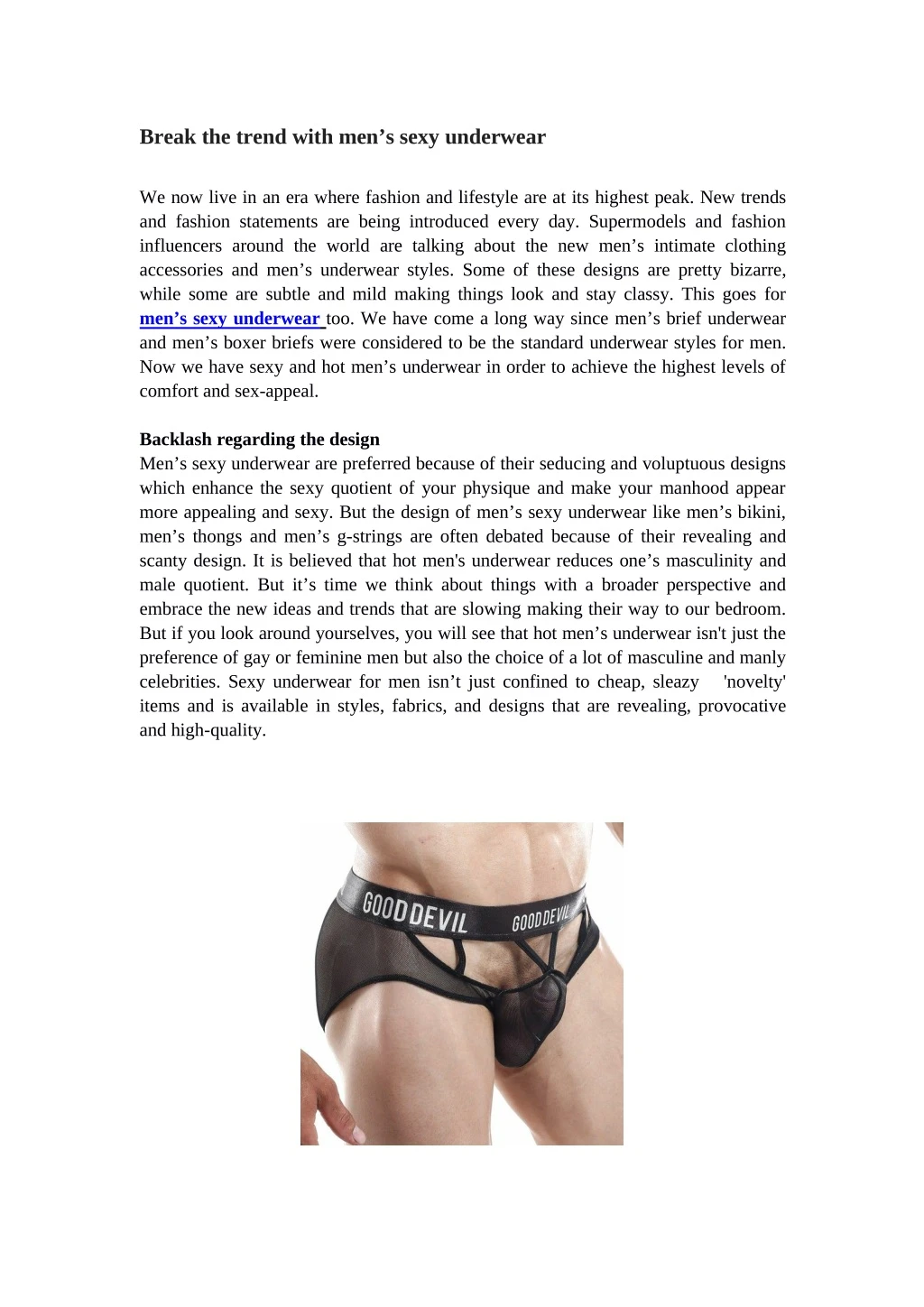 break the trend with men s sexy underwear