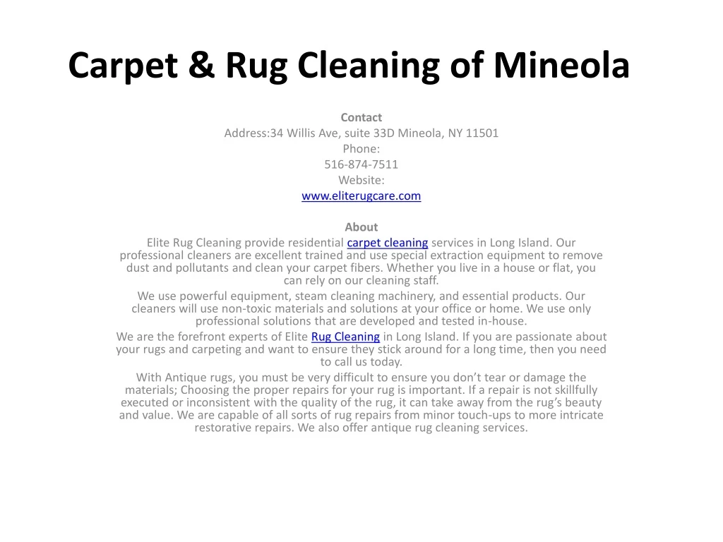 carpet rug cleaning of mineola