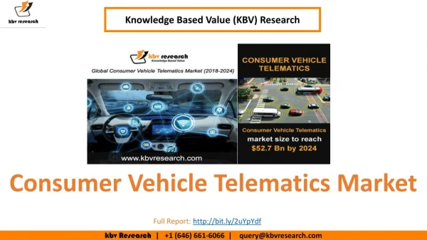 Consumer Vehicle Telematics Market Size- KBV Research