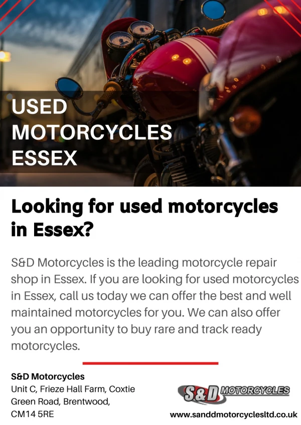 Used Motorcycles Essex