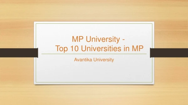 MP University - Top 10 Universities in MP - Avantika University