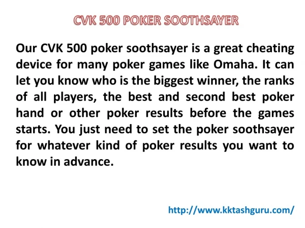 CVK 500 Poker Soothsayer