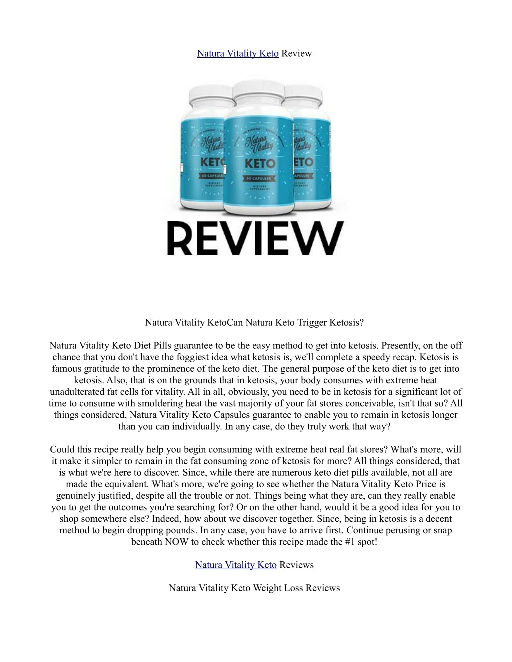 natura vitality keto review