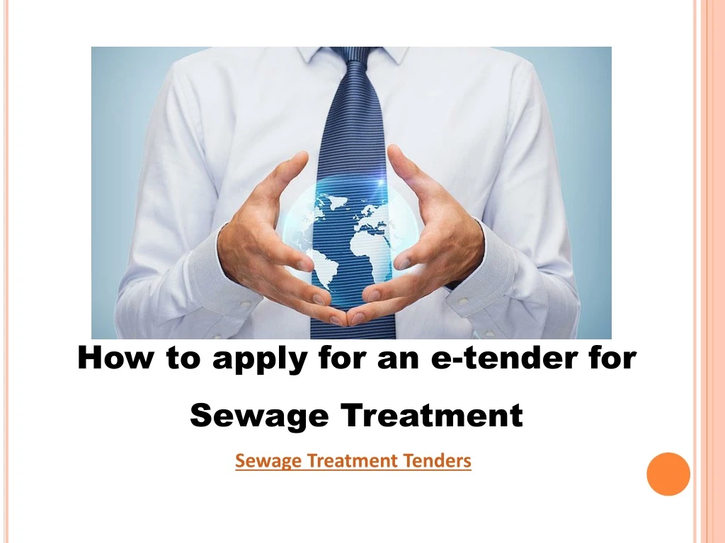 how to apply for an e tender for sewage treatment