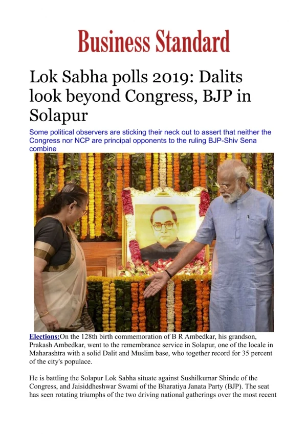 Lok Sabha polls 2019: Dalits look beyond Congress, BJP in Solapur